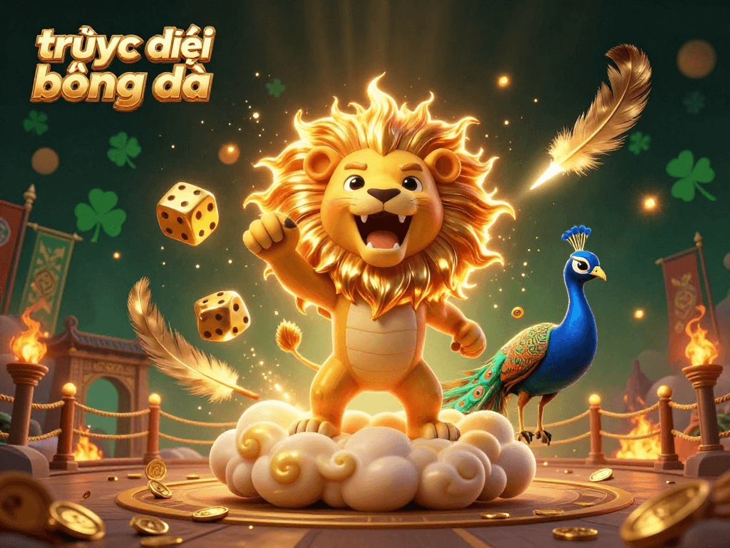 Experience thrilling trực tiếp bóng đá with vibrant characters and casino elements in this dynamic illustration.