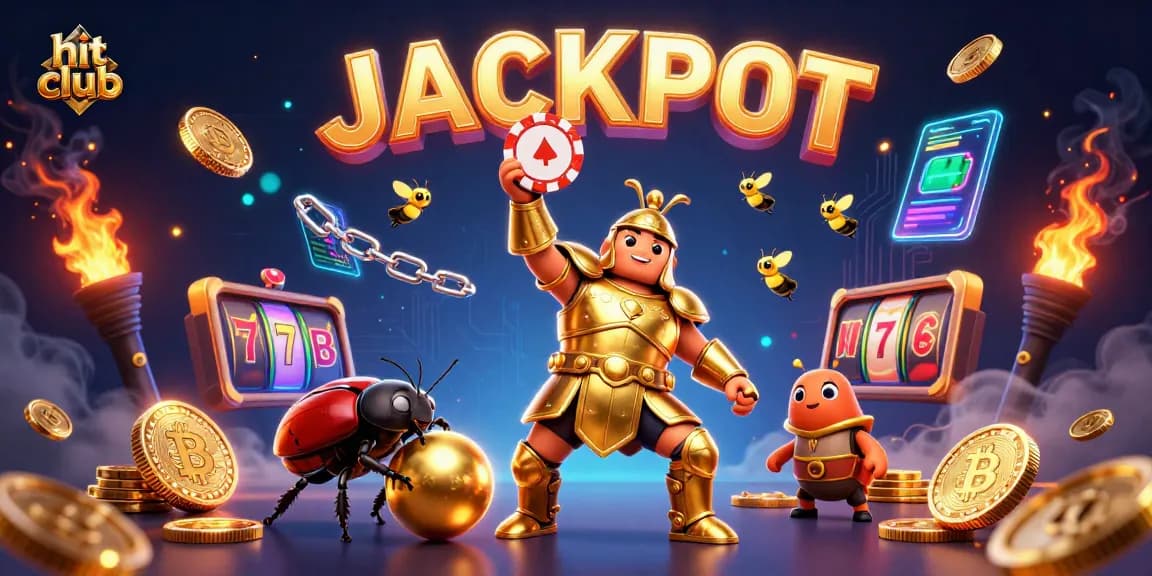 Experience the hit club atmosphere with cartoon beetle champions featuring vibrant casino elements.