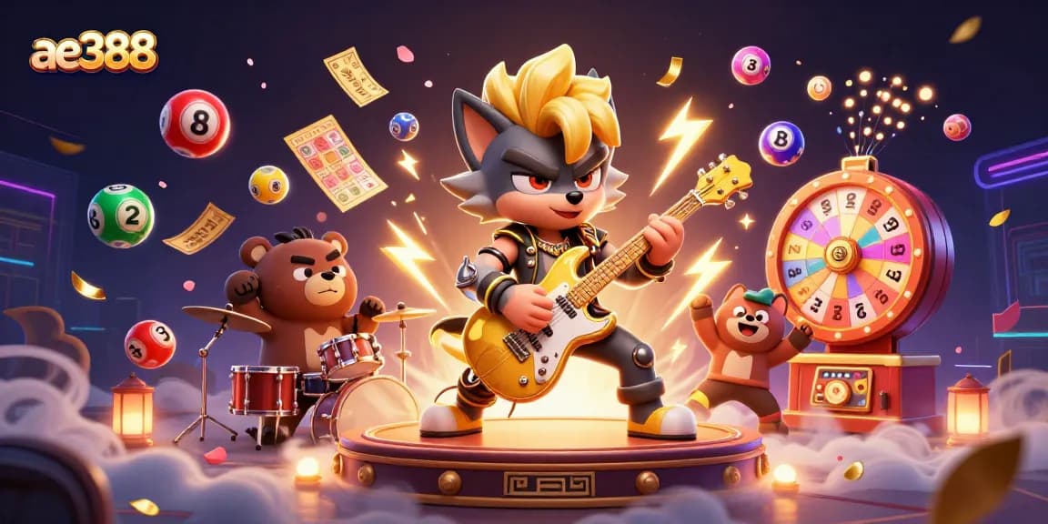 Experience exciting gaming action at ae388 with vibrant characters and engaging casino elements.