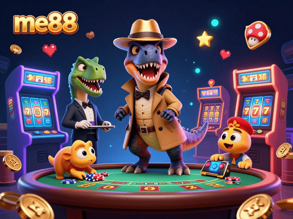 Experience thrilling casino action with me88 in a vibrant and engaging 3D scene.