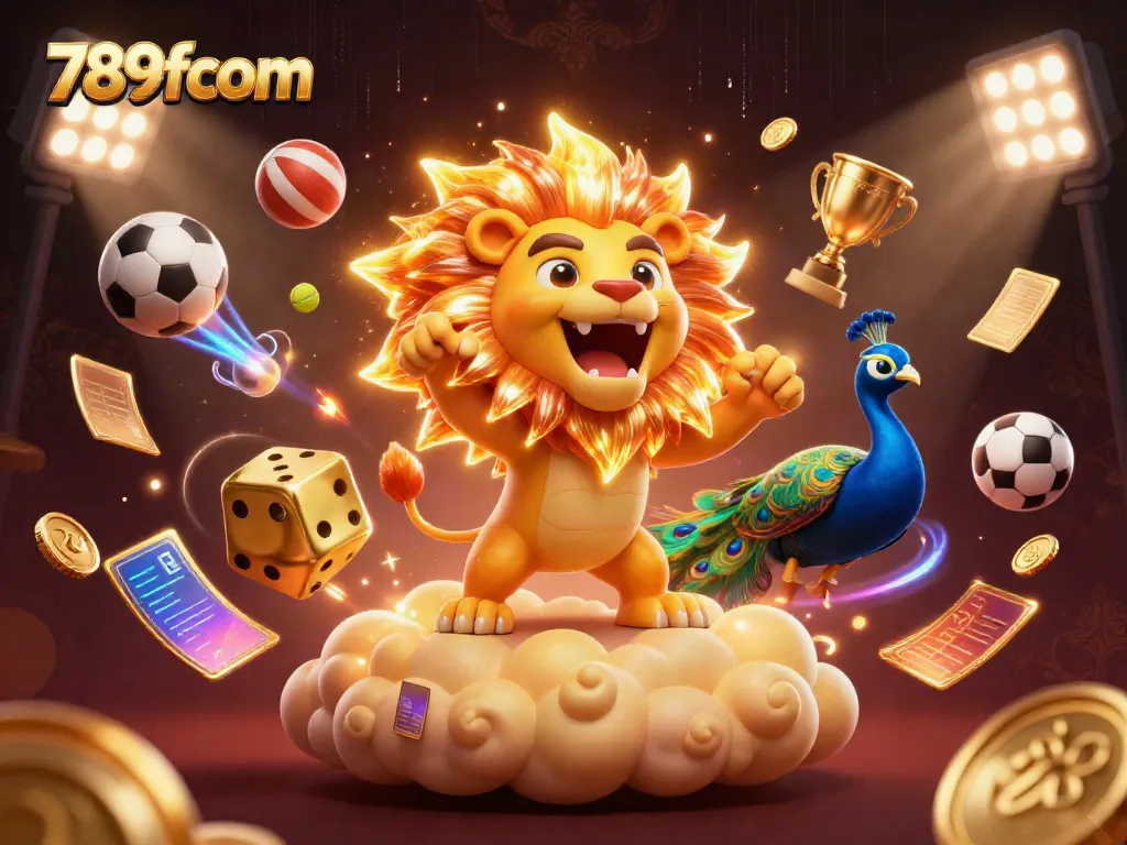 Engage with 789fcom's vibrant casino adventure featuring a roaring lion and dazzling elements.