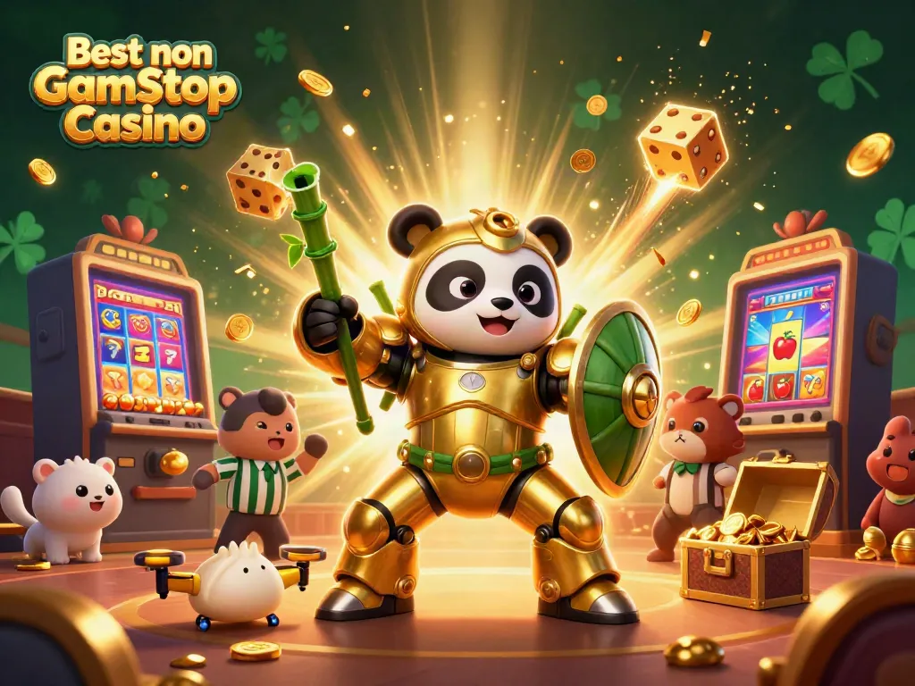 Experience the Best non Gamstop Casino with a thrilling 3D scene filled with gold and jackpots