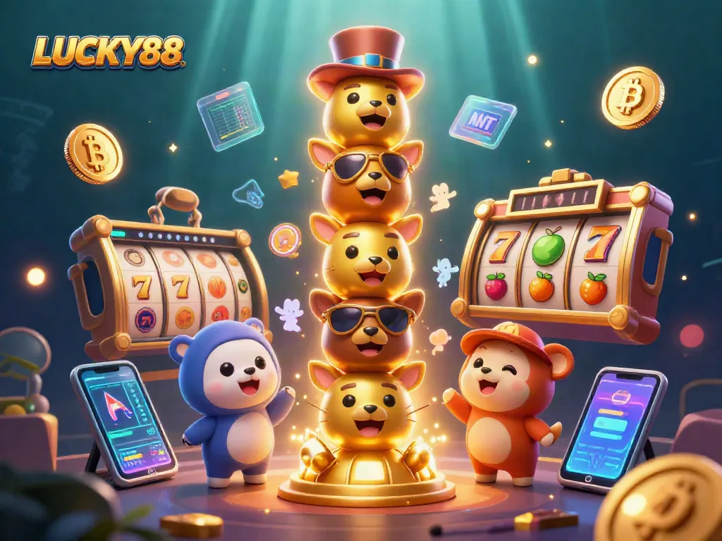 Play LUCKY88 slot game with vibrant scenes featuring a golden totem pole and engaging game elements.