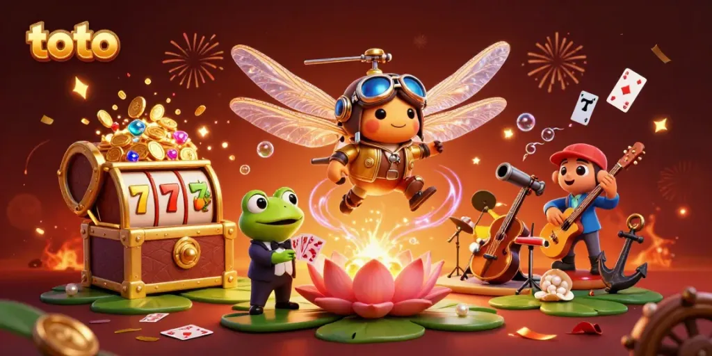 Engage in thrilling casino action with the frog croupier dealing cards at the lily pad casino, embodying the spirit of toto.