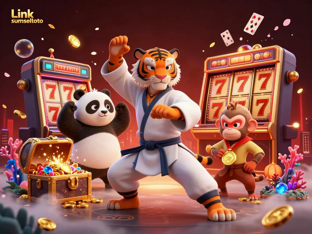 Engage with Link sumseltoto as the kung fu tiger master leads the way in a vibrant casino adventure.