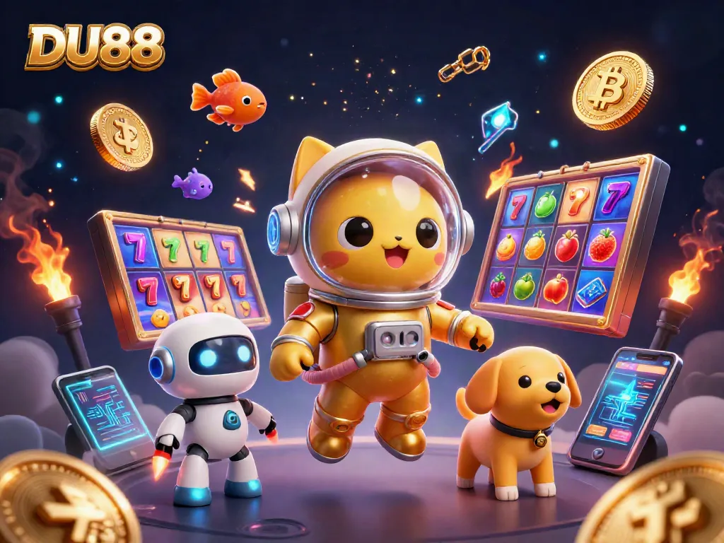 Engage with DU88's exciting slots experience featuring vibrant characters and rich casino elements.