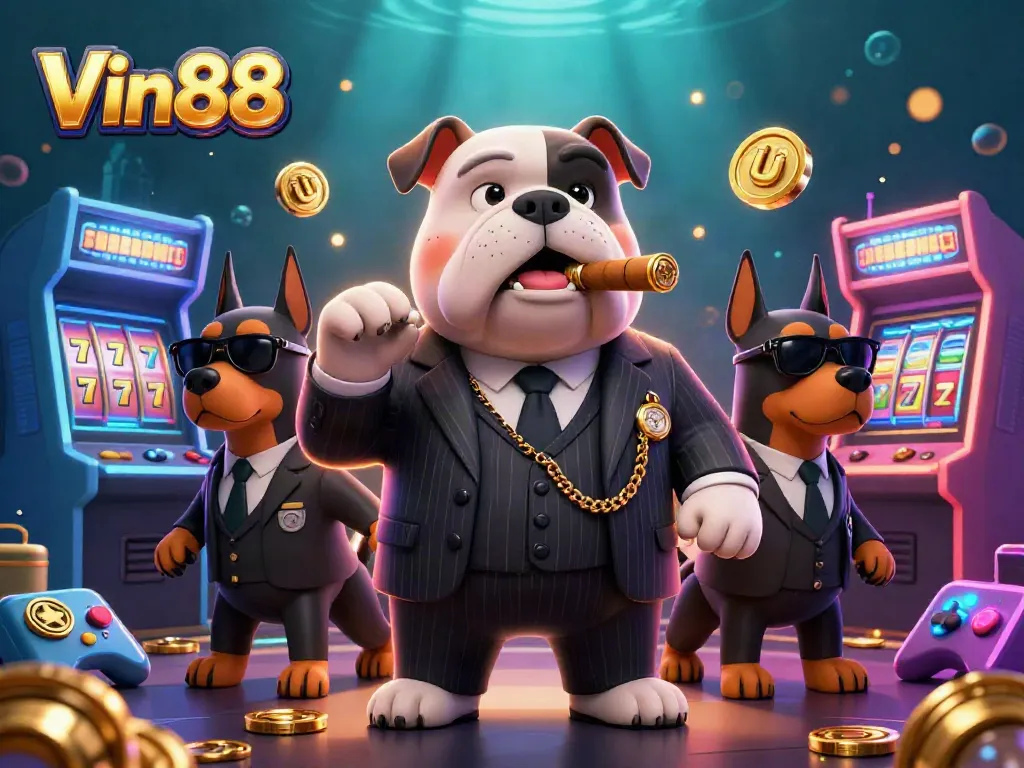 Experience thrilling wins at Vin88 with a mafia boss bulldog and gaming elements.