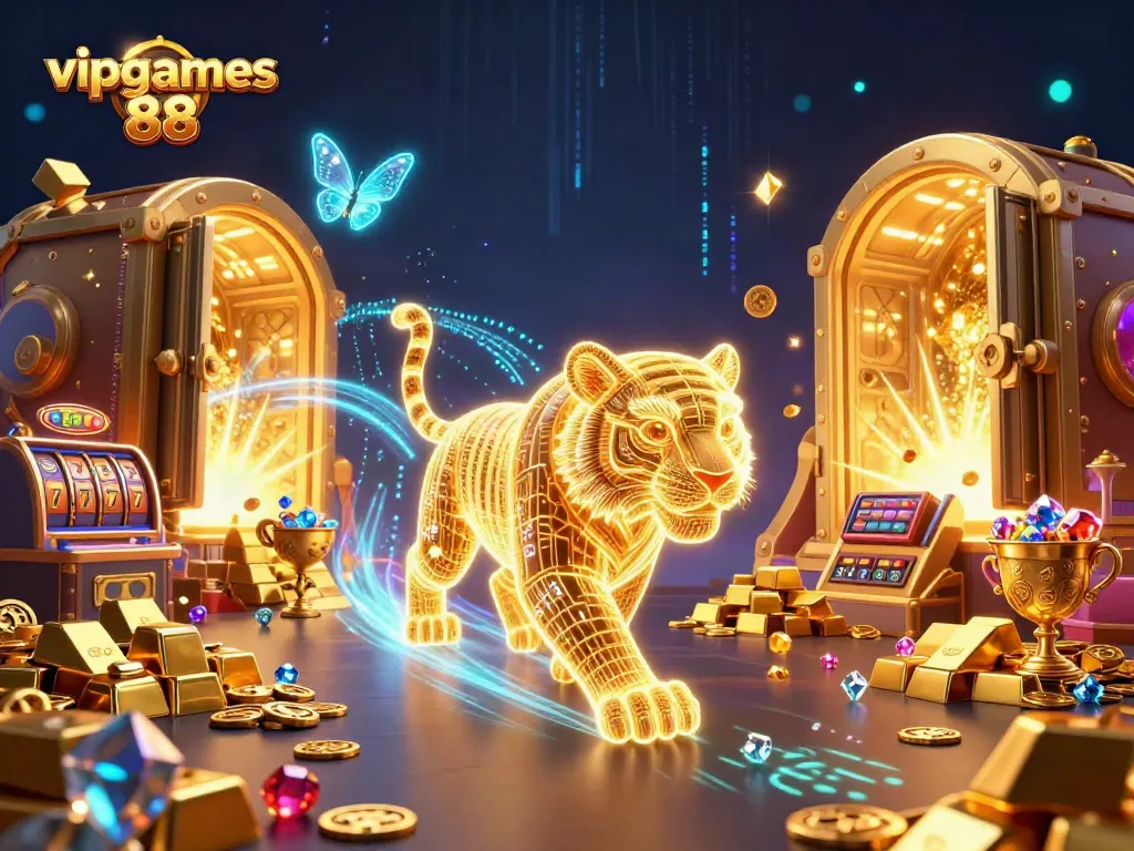 Experience thrilling moments with vipgames 88 in a vibrant casino environment filled with treasures.