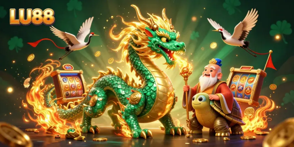 Experience thrilling wins at LU88 with a jade dragon and dynamic casino atmosphere.