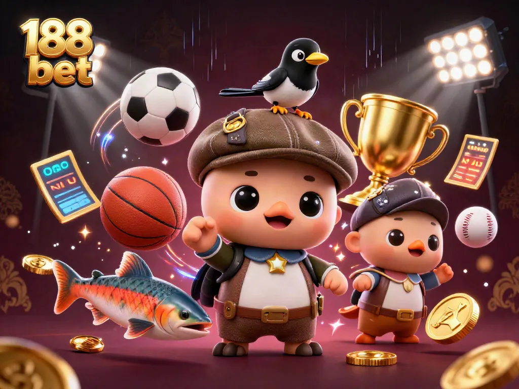 Experience exciting bets with 188 bet in this vibrant casino-themed illustration.