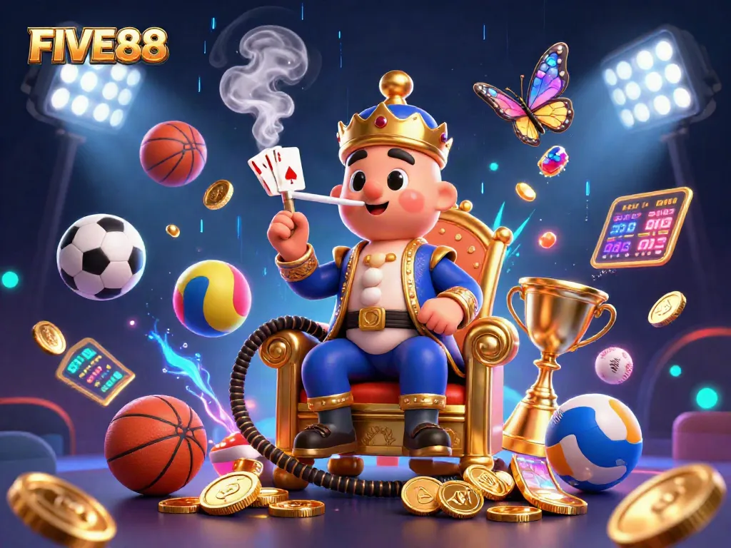 Engage with FIVE88 to win big in a vibrant casino scene filled with sports betting elements.