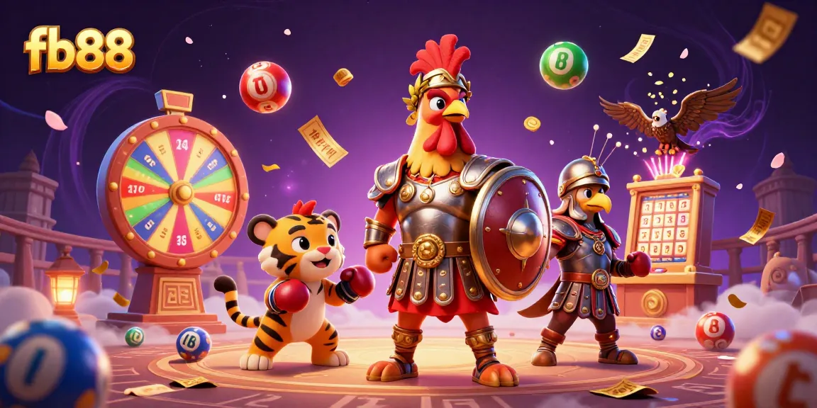 Experience thrilling moments at fb88 with vibrant lottery balls and dynamic gaming elements in a 3D illustration.