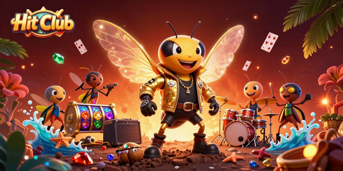 Experience thrilling jackpots at Hit Club with vibrant slot reels and energetic characters.