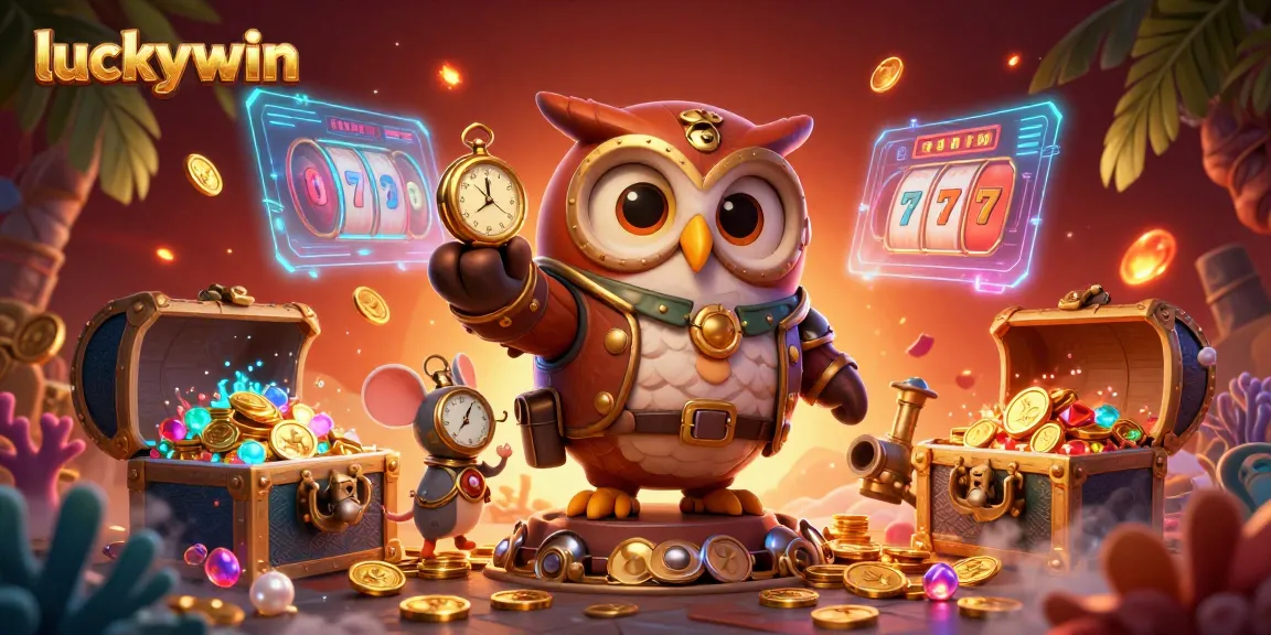 Experience big wins at luckywin with engaging slot reels and colorful casino themes in a vibrant 3D scene.