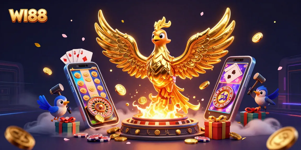 Play thrilling casino games on WI88 with vibrant slot machines and dynamic gaming elements.