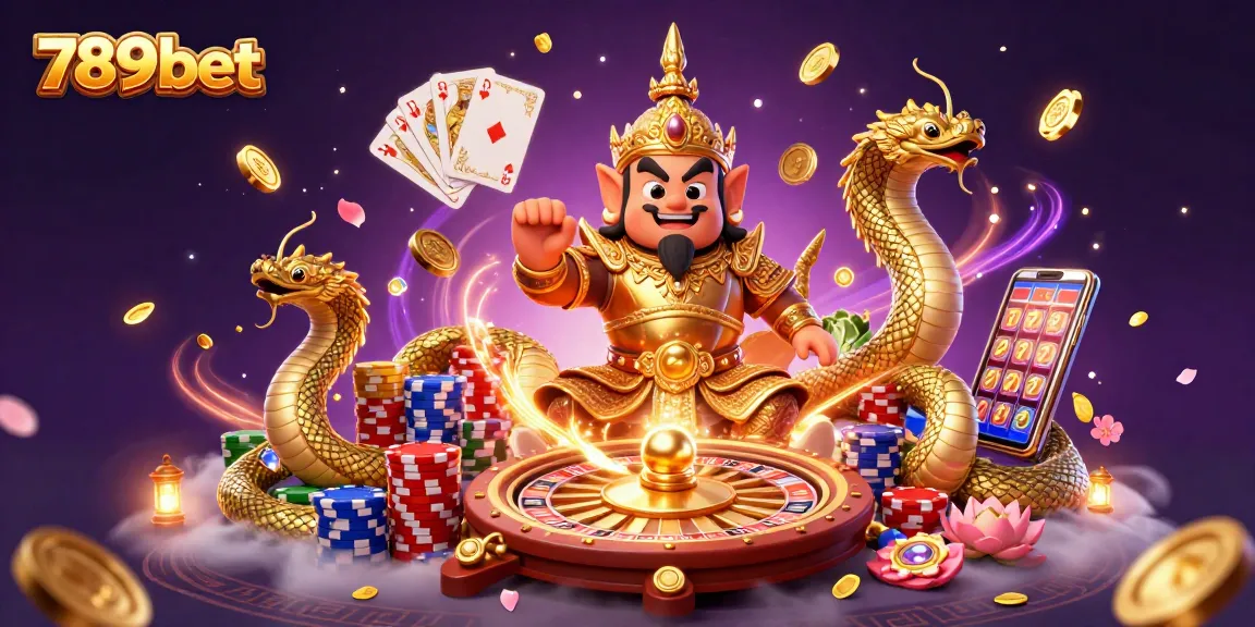 Experience the thrill of 789bet's casino adventures with golden guardians and vibrant game elements.