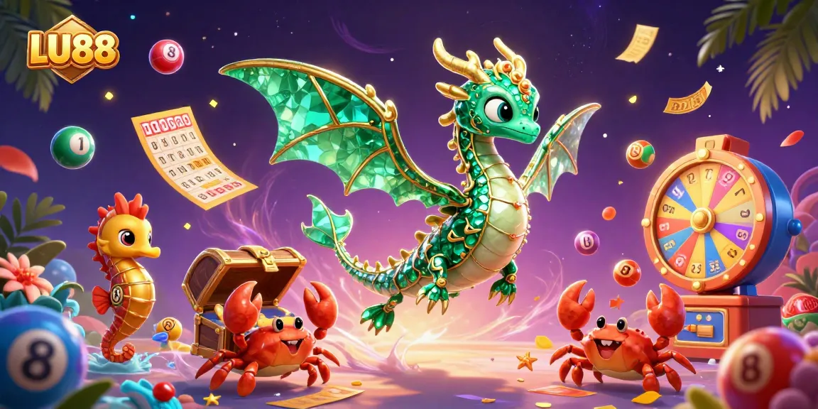 LU88 offers an exciting lottery-themed scene with vibrant colors, dynamic elements, and rich details.
