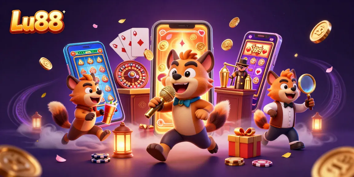 Experience the excitement at Lu88 with hyena comedians and engaging casino elements.
