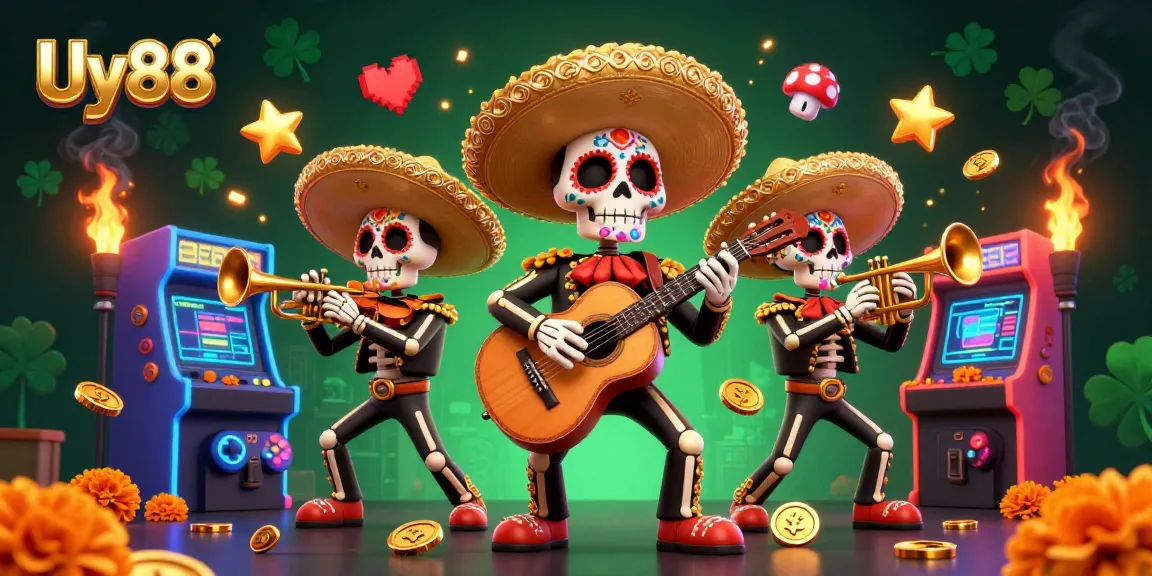 Engage in the vibrant gaming world of Uy88 with a lively mariachi scene and exciting game elements.