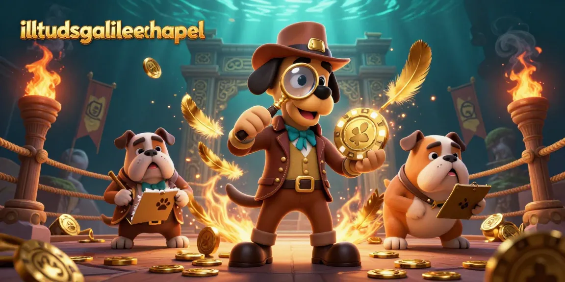Play and win at illtudsgalileechapel with detective dog characters uncovering casino treasures.