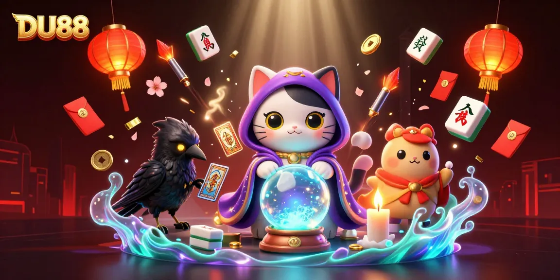 Engage with DU88's vibrant casino scene featuring mystic characters and festive elements.