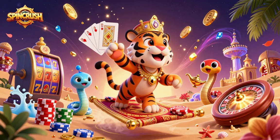 SpinCRUSH showcases a captivating Arabian Nights-themed scene with rich casino elements.