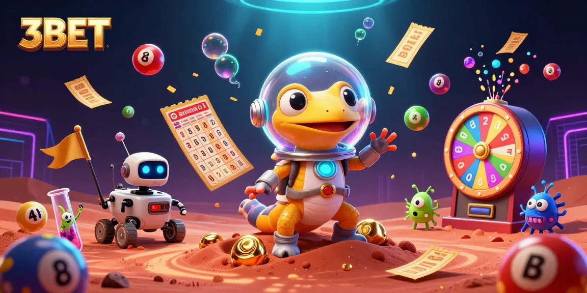 Engage in exhilarating gameplay at 3BET, a vibrant casino world with lottery balls and prizes.