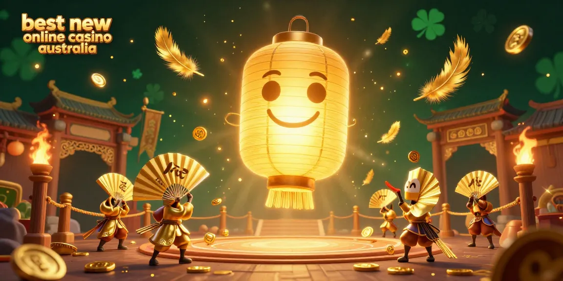 Experience the thrill of the best new online casino Australia with golden symbols, vibrant characters, and dynamic casino scenes.