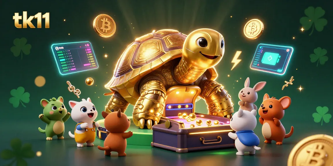 Experience thrilling gaming at tk11 with a vibrant 3D tortoise pinball casino scene.